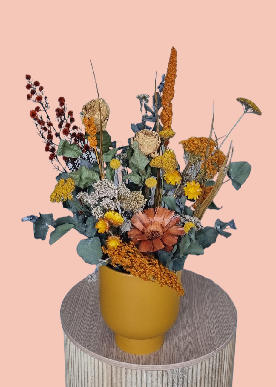 Earthy Tones Dried Arrangement-Hobart Florist Delivery-The Wild Bunch