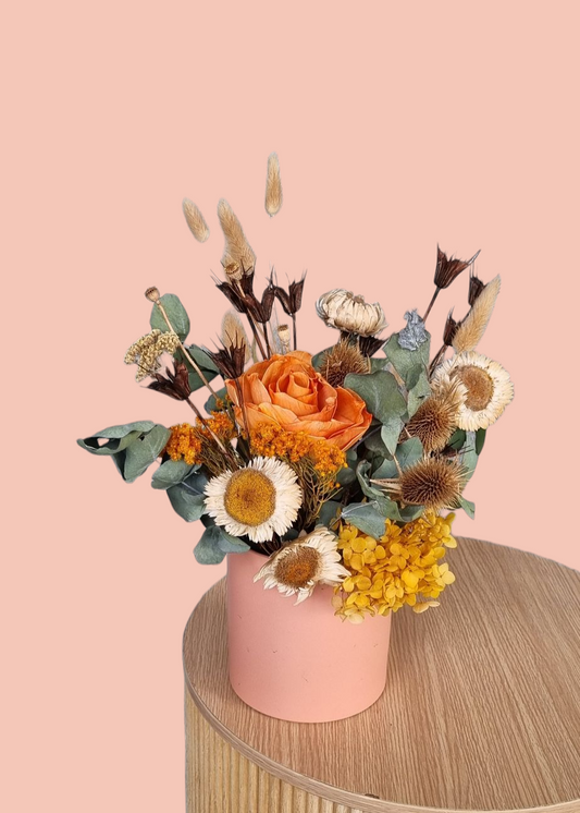 Small Earthy Toned Dried Arrangement-Hobart Florist Delivery-The Wild Bunch